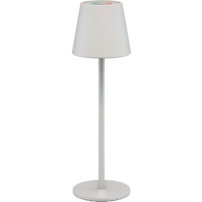 Afbeelding van goobay led tafellamp, draadloos/traploos dimbaar, met touch bediening, batterij, tafellamp voor binnen en buiten, 150 lm RGB lichtkleuren, 3000 K warmwit, USB C, wit / 73928