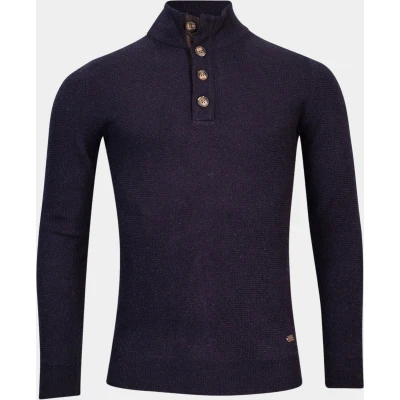 Afbeelding van Baileys trui heren lamswol donkerblauw effen