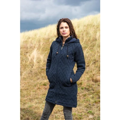 Afbeelding van Pure Wool damesvest lang WJK 1709 marine XS
