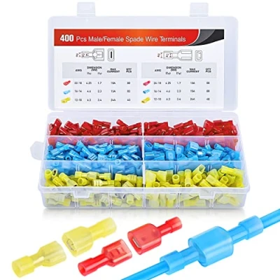 Afbeelding van Nilight 400 stuks nylon kabelschoenen voor mannen en vrouwen, geïsoleerde krimpkabelschoen, set elektrische krimpkabelschoenen