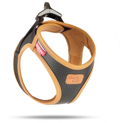 Afbeelding van Curli Apple Leather Harness Zwart Hondentuig 43.4 49 cm