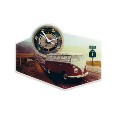 Afbeelding van BRISA VW Collection Volkswagen T1 Bus Transporter Wandklok Acryl Highway 1