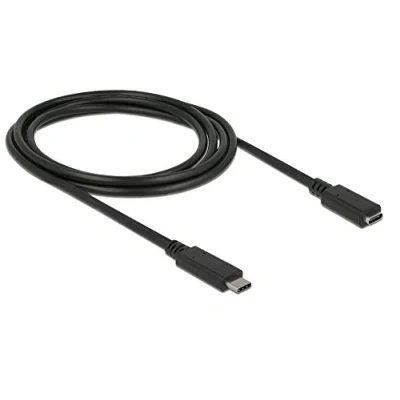 Afbeelding van Premium USB C naar verlengkabel USB3.2 (tot 10 Gbit/s) PD tot 20V/3A video 4K 60Hz / zwart 2 meter