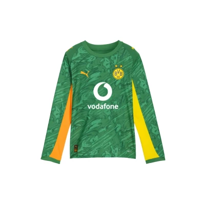 Afbeelding van PUMA Borussia Dortmund 25/26 Goalkeeper Long Sleeve Jersey Youth, Groen/Oranje, Maat 9 10Y