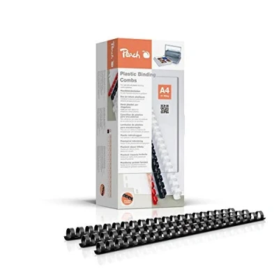 Afbeelding van Peach Plastic bindruggen A4 14mm 125 vellen 100 stuks zwart PB414 02