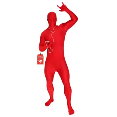 Afbeelding van Morphsuit Volledig lichaamskostuum rood, XL Originele bodysuit Voor volwassenen en kinderen Super rekbaar pak, geweldig doe het zelf feestoutfit Halloween, cosplay, verkleden