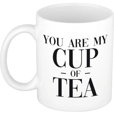 Afbeelding van You are my cup of tea cadeau koffiemok / theebeker wit 300 ml feest mokken