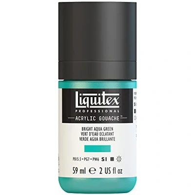 Afbeelding van Liquitex 2059660 Professional Acrylic Gouache, acrylverf met gouache eigenschappen, lichtecht, watervast 59ml Fles, Bright Aqua Green