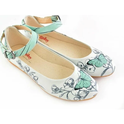 Afbeelding van GOBY Bloemen en Vlinders Ballerinas Flats Hoge kwaliteit Handmade Meisjesprint Maat 36