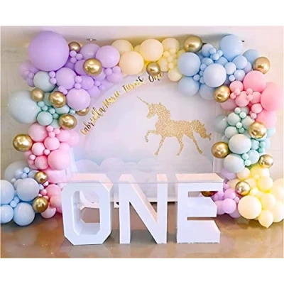 Afbeelding van Rainbow Ballonnen Kit 171Stuks Pastel Latex Slinger Macaron Kleuren 5,10,12,18 Inch Verjaardag Baby Shower Bruiloft Unicorn Partij Decoraties
