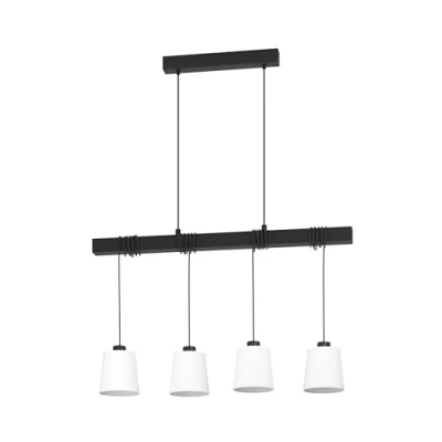 Afbeelding van EGLO Townshend 8 Hanglamp E27 90 cm Zwart/Wit