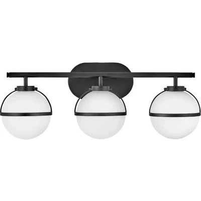 Afbeelding van Hinkley LED Badkamerarmatuur Hollis 3X E14 Max 40W IP44 Black