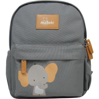 Afbeelding van Mabebi Kleuter/ Peuter Rugzak Schooltas Ergonomische voor kinderdagverblijf/ uitstapjes Olifant Grijs