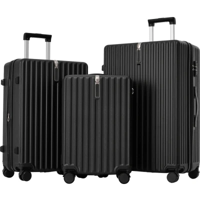Afbeelding van Merax Kofferset Harde Koffers met 4 Wielen Trolleykoffer Handbagage ABS materiaal TSA slot Zwart