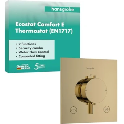 Afbeelding van hansgrohe Ecostat Comfort E inbouwthermostaat voor 2 verbruikers met geïntegreerde zekeringcombinatie, 33716990
