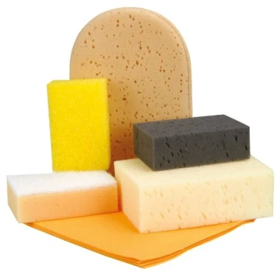 Afbeelding van NIGRIN Autowasset, zesdelige insectenspons, autospons, 2 universele sponzen, handschoen multifunctionele doek, geel, oranje, zwart, crème