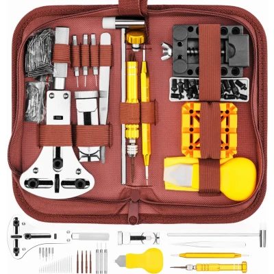Afbeelding van Happy Goods Horloge Gereedschap Reparatie Set 154 Delig Horlogeband Inkorter 0 tot 55 mm Opener Schroevendraaierset Gereedschapsset