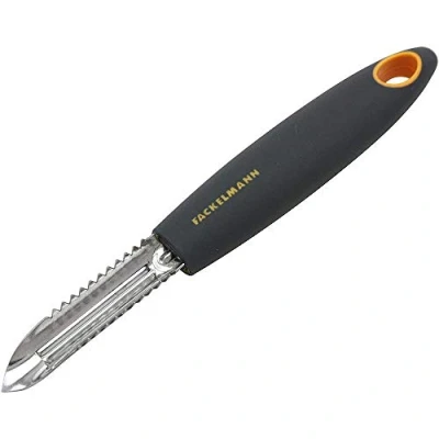 Afbeelding van Fackelmann Dunschiller Soft 18 cm in grijs/oranje/zilver, roestvrij staal, x 7,9 2,2