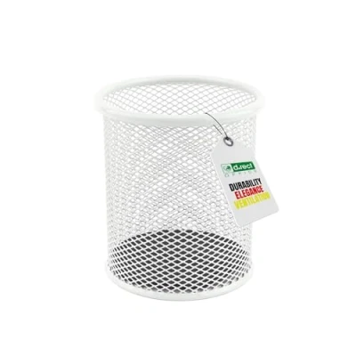 Afbeelding van Metalen pennenkoker pennenhouder rond van draadmetaal mesh multifunctionele beker voor balpen Ø 91 mm parelmoerkleuren