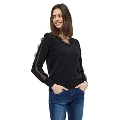 Afbeelding van Desires Dames Kaiona Lace Trui, Zwart, XS
