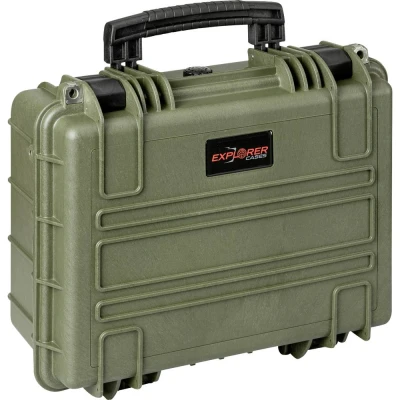 Afbeelding van Explorer Cases Outdoor koffer 3818HL.G green with pick &amp; pluck foam (b x h d) 38 27 18 cm Olijf groen