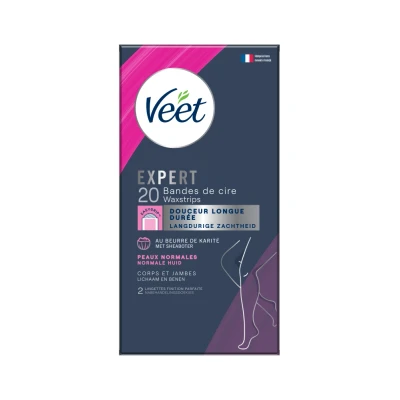 Afbeelding van Veet Expert Koude Waxstrips Benen Normaal 20 stuks
