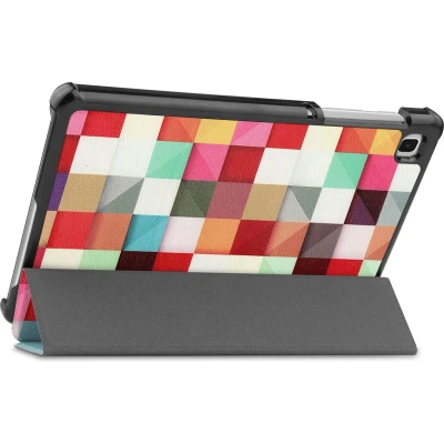 Afbeelding van Case2go Tablet Hoes geschikt voor Samsung Galaxy Tab A7 Lite (2021) Tri Fold Book Case Blocks