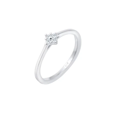 Afbeelding van Elli PREMIUM Dames Ring Verlovingsring Klassiek met Diamant (0.06 ct.) in 925 Sterling Zilver