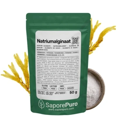 Afbeelding van Saporepuro NATRIUMALGINAAT Poeder 50 gr verdikkingsmiddel en geleermiddel Hoge kwaliteit