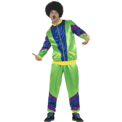 Afbeelding van Smiffy&#039;s Jaren 80 &amp; 90 Kostuum Foeilelijk Retro Trainingspak Man Groen XL Carnavalskleding Verkleedkleding