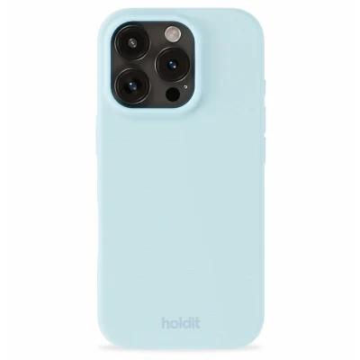 Afbeelding van Apple iPhone 16 Pro Max Hoesje Siliconen en TPU (zacht) Holdit Hardcase/Backcover Lichtblauw Telefoonhoesje