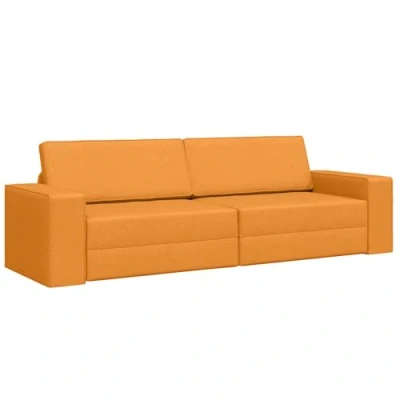 Afbeelding van vidaXL Vloer Sofa Bed 2 in 1 Donkergeel 245x150x60.5 cm Stof