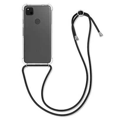 Afbeelding van kwmobile telefoonhoesje geschikt voor Google Pixel 4a Hoesje met telefoonkoord Back cover in antraciet