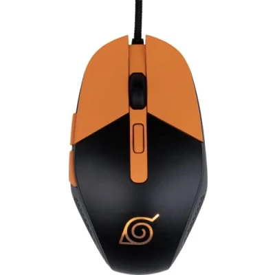 Afbeelding van Konix Naruto Shippuden Gaming muis, bedraad, 3 DPI niveaus, LED achtergrondverlichting, 1,8 m kabel, Konoha motief, zwart en oranje