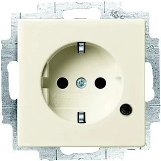 Afbeelding van Abb busch jaeger carat future solo thermoplast inbouw 1 voudige wcd met randaarde centraalplaat steekklem ral1013 2cka002013a5284