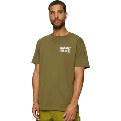 Afbeelding van Mister Tee CASH ONLY Tshirt print, Heren, Maat: Medium, Olive