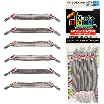 Afbeelding van U Lace Classic Elastische Veters Sprankelend Zilver Mix N Match Pack