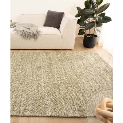 Afbeelding van Wollen Vloerkleed Vridning Olijfgroen 200x300 Cm