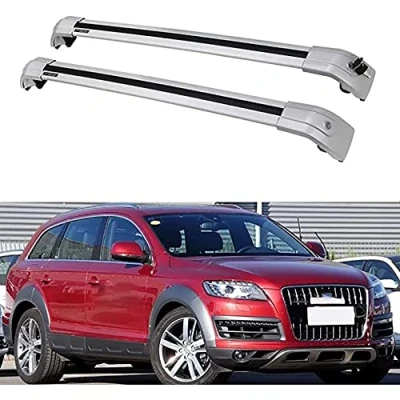 Afbeelding van Auto Dakdragers Dwarsbalk Dragerrails Dak Bagage, voor Audi Q7 SUV 2006 2015 Carrier Cargo Racks Accessoires