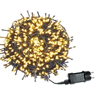 Afbeelding van Aufun LED lichtketting laagspanning waterdichte IP44, 50M 500 LEDs buitenlichtketting met 8 verlichtingsmodi voor binnen en buiten Kerst bruiloftsfeest tuindecoratie(warm wit)