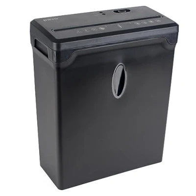 Afbeelding van PREMIUM papiervernietiger tot 6 vellen, snippers/kruiskop 4x33 mm met creditcard shredder, inclusief prullenbak 10L