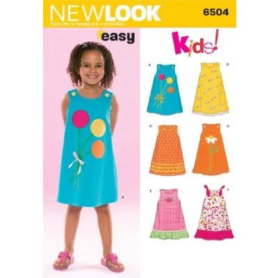 Afbeelding van New Look 6504 maat A patroon voor kinderkleding, meerkleurig
