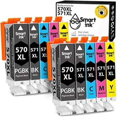 Afbeelding van Smart Ink Compatible inktpatronen Canon PGI 570 XL CLI 571 5 multipack met chip voor Pixma MG5750 5751 5753 6850 6851 7750 7751 7752 TS5050 5051 6050 6052 6051 8050 2 sets multi pak