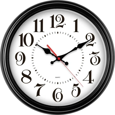 Afbeelding van EUROTIME 80882 05 Wandklok Kwarts 31 cm Zwart