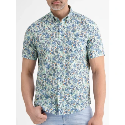 Afbeelding van LERROS Overhemd Leaves Regular Fit Blauw/dessin L