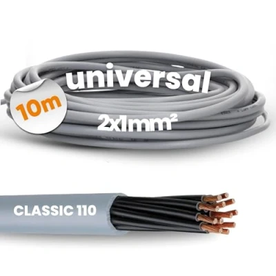Afbeelding van 10 meter Lapp 1119852 Ölflex Classic 110 PVC stuurstroomkabel 2x1 mm² zonder groen gele aardgeleider I 2 aderig kabel