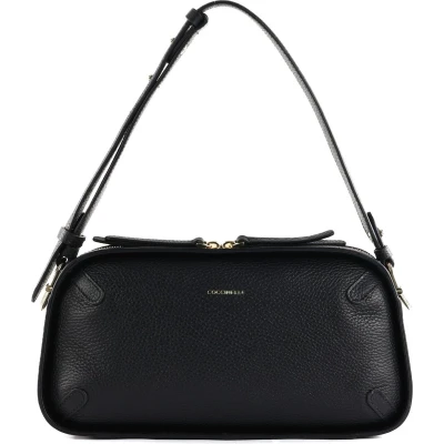 Afbeelding van COCCINELLE Leren Schoudertas Maleta Shoulder Bag Noir Zwart