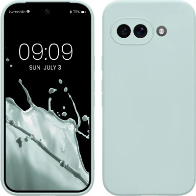 Afbeelding van kwmobile telefoonhoesje geschikt voor Google Pixel 9a Hoesje smartphone Precisie camera uitsnede In cool mint