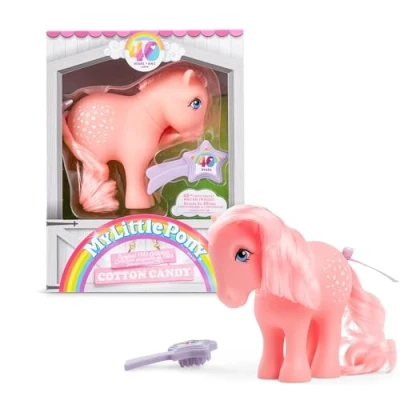 Afbeelding van My Little Pony, Cotton Candy Classic Basic Fun, 35324, retro paardencadeau voor jongens en meisjes, eenhoorn speelgoed meisjes van 3 jaar ouder