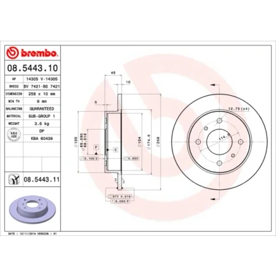 Afbeelding van Brembo Remschijf 08.5443.11